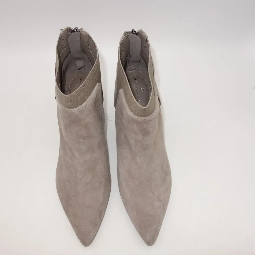 NEW BANDOLINO Bari Beige Elastic Comfort Pointy Toe Kitten Heel Zip Women's 7.5 - Picture 4 of 8